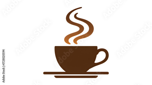 Hot coffee cup steaming, morning caffeine boost illustration