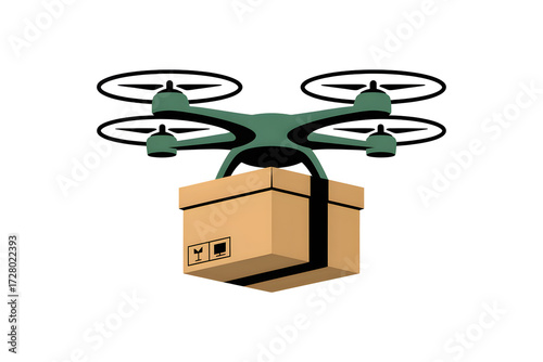 Drone delivering package with modern technology solution