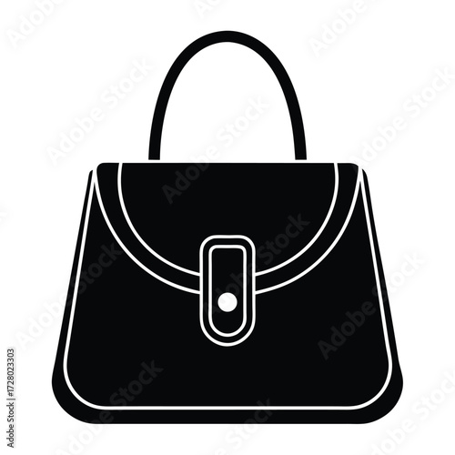 neon color block purse vector icon