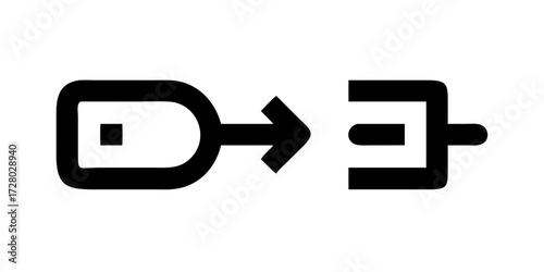 plug in plug out icon sign vector
