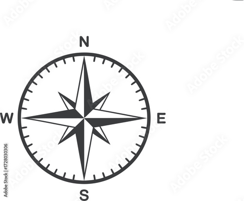 Elegant Compass Rose Design for Navigational Guidance and Directional Symbolism a Nautical Decorative Motif Representing Adventure and Exploration with Precise Pointing Arrows