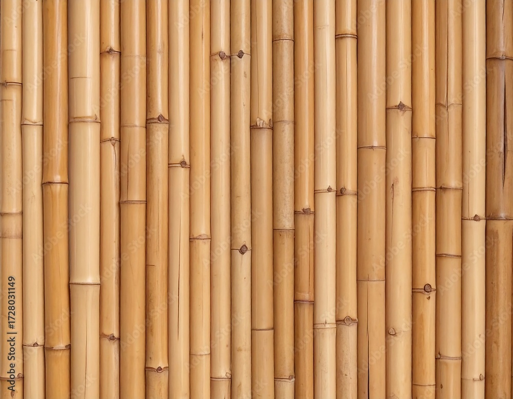 Fototapeta premium Close-up of a bamboo wall. Natural texture