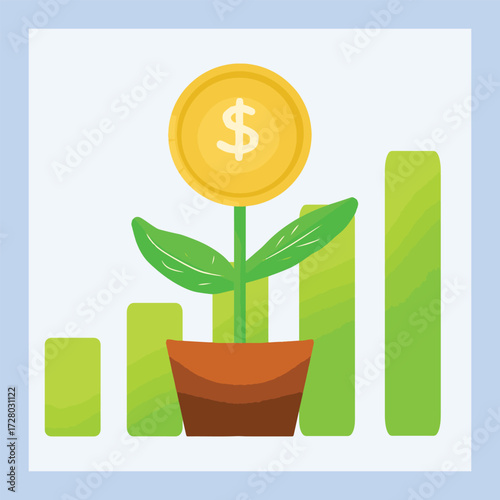 a  bussines final growth invest vector