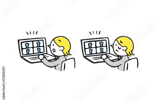 オンライン会議をするイラスト