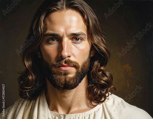 Pensive Gaze - A Modern Depiction of Jesus Christ.