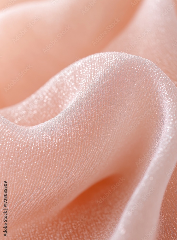 Fototapeta premium Close-up of soft, peach-colored fabric with subtle texture