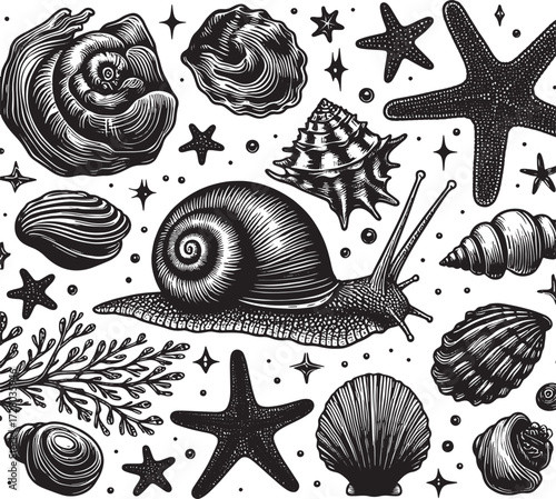 sea animal black silhouette art transparent background design stock photos premium quality