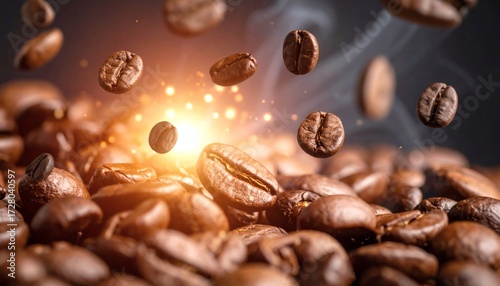 Coffee roasted aroma bean fly explosion