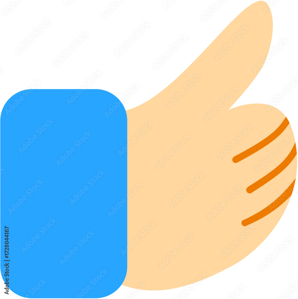 Fototapeta premium Thumbs Up Hand Gesture Icon for Approval, Like, and Success - Flat Vector Graphic Design Element