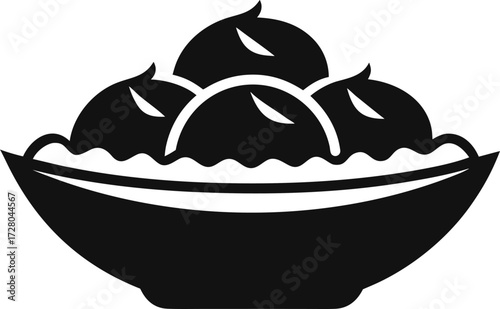 Elegant Pani Puri Silhouette Vector Illustration