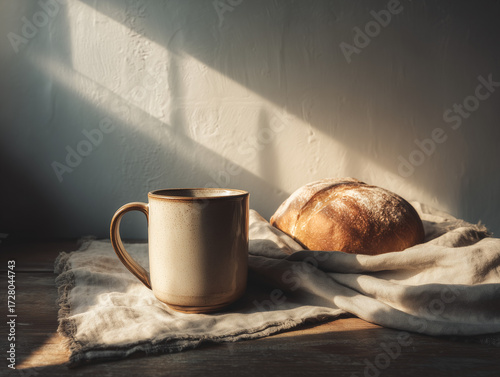 Soft Morning Light on Minimal Kitchen Scene