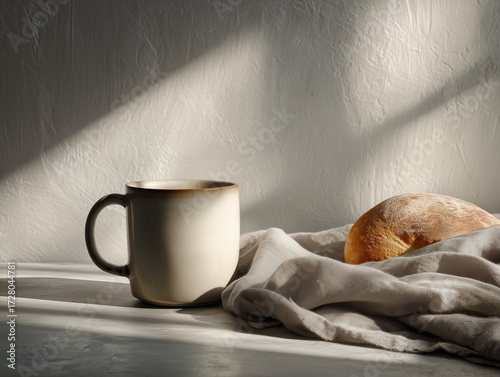 Soft Morning Light on Minimal Kitchen Scene