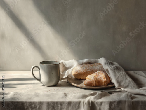 Soft Morning Light on Minimal Kitchen Scene