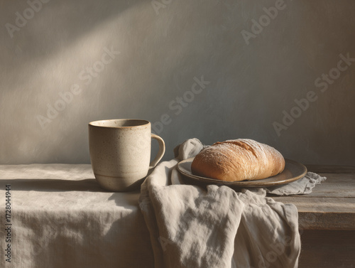 Soft Morning Light on Minimal Kitchen Scene
