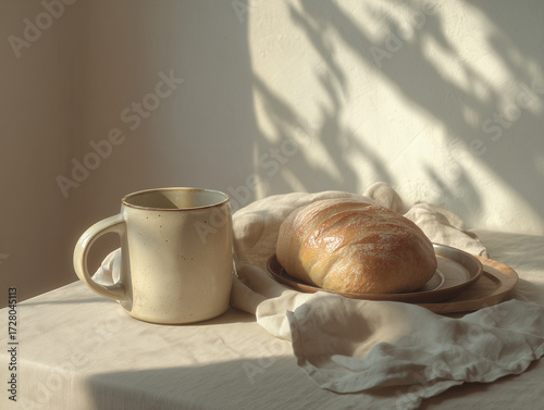 Soft Morning Light on Minimal Kitchen Scene