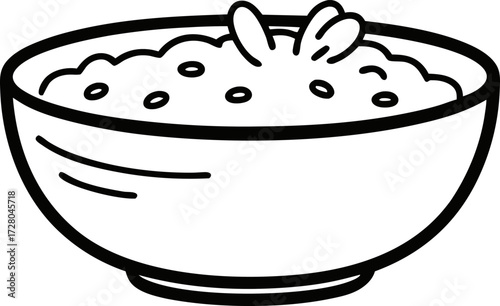 Hand Drawn Breakfast Cereal Bowl Doodle Vector Daily