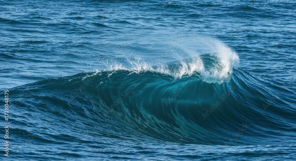 Obraz premium Ocean Wave Cresting: Capture the raw power and timeless beauty of the sea. A solitary, magnificent ocean wave, captured in a photorealistic image