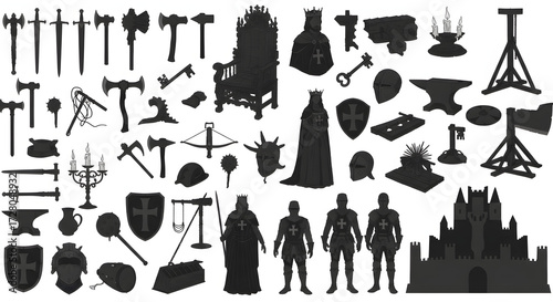 Medieval Fantasy Collection: Swords, Axes, Throne, Castle and Characters