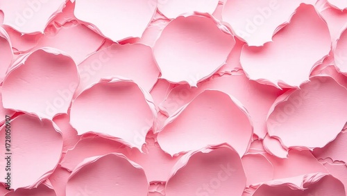 Textured Pink Petal-Like Forms in Overlapping Arrangement, Creat