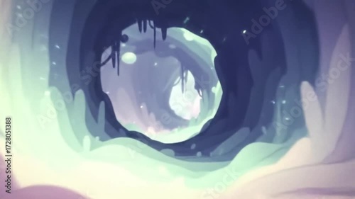 Fantasy Cave Landscape Animation with Magical Flora and Ethereal Atmosphere