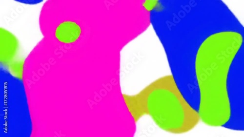 Dynamic interplay of vibrant colors, fluid forms, and movement that offers visual delight