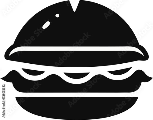Minimal Vada Pav Vector Design Bold Silhouette Style