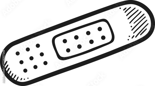 Simple Band Aid Doodle Vector Simple Healthcare Hand Drawn