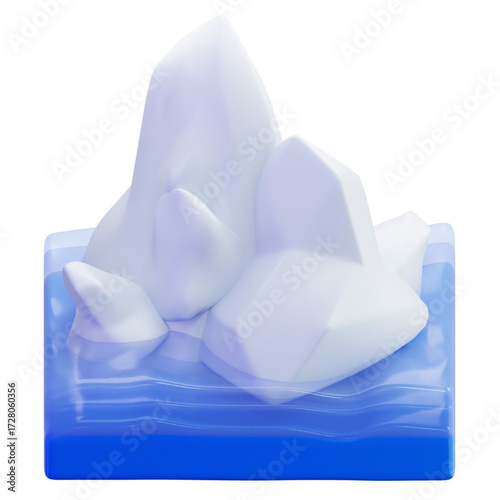 Frozen Iceberg A Glacial Wonder of Nature's Artistry, Shaped by Time and Elements in the Deep Blue Sea