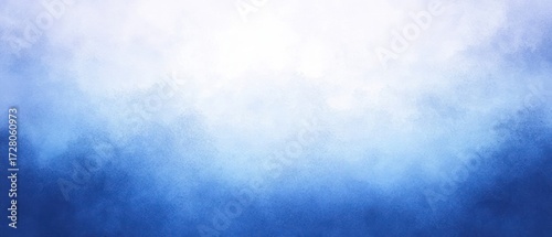 Abstract textured background with gradient shades from deep blue at the bottom to bright white at the top creating a misty or cloudy effect