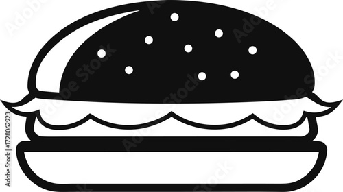 Traditional Vada Pav Snack Silhouette Vector in Clean Style