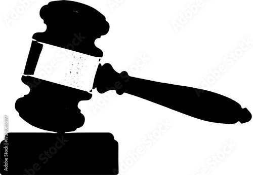Judge with gavel ivon silhuette