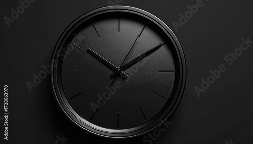 Wallpaper Mural Time lapse of a sleek black clock with rapidly moving hour and minute hands, cinematic forward panning shot, bright lighting, modern minimalistic design, capturing motion, speed and precision Torontodigital.ca