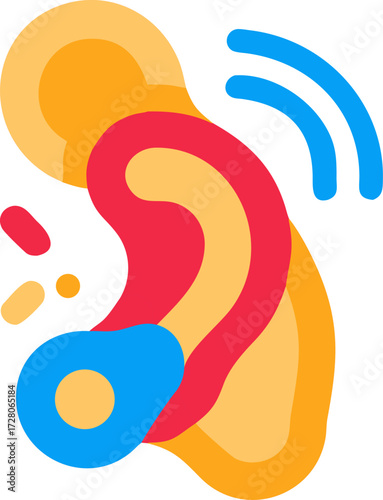 Abstract colorful blob representing ear pain or discomfort