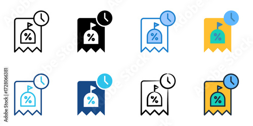 Tax deferred icon set multiple style collection 
