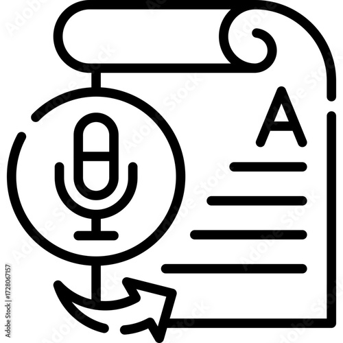 Minimalist Speech to Text Icon