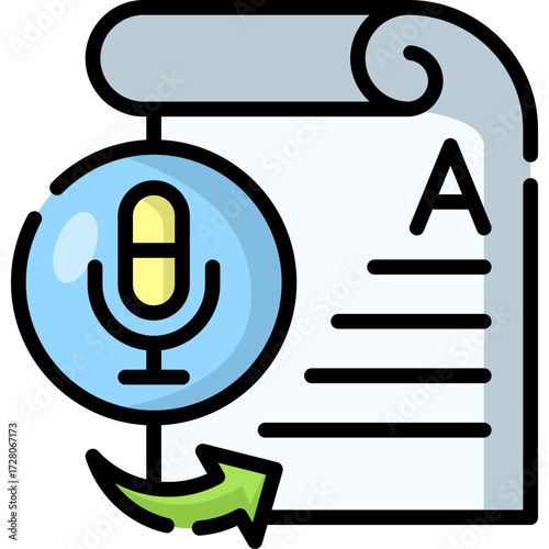 Colored Speech Recognition Microphone Icon
