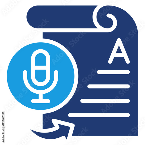 Dark Blue Speech Dictation Icon