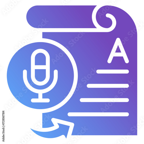 Bold Gradient Voice to Text Icon