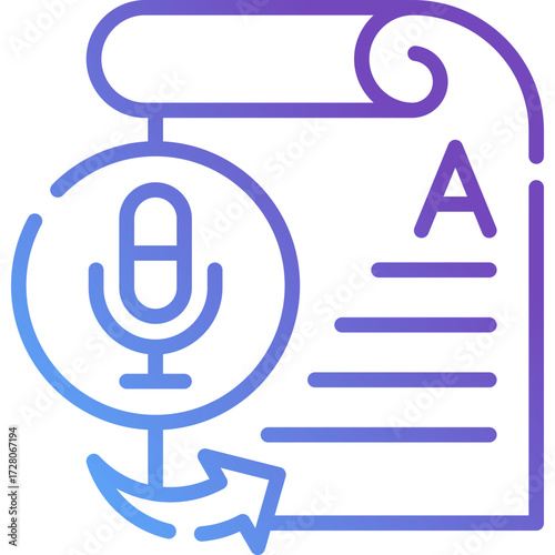 Gradient Speech Recognition Icon