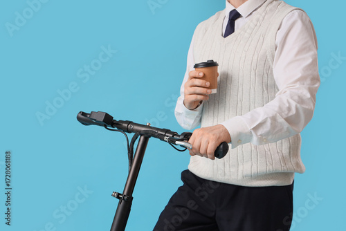 Businessman with coffee and...