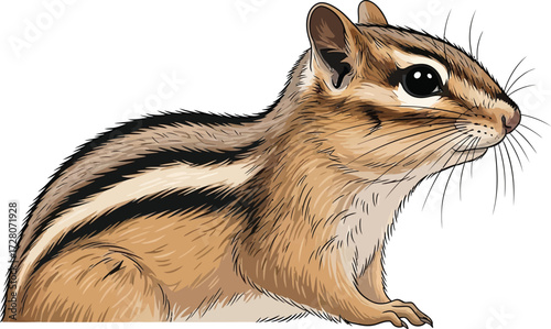 chipmunk on a white background