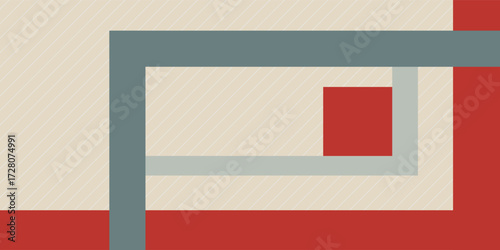 retro scarf pattern design with red and blue color combination