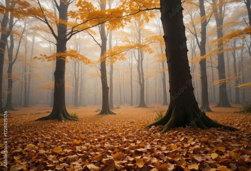 Obraz premium Ephemeral Beauty A Final Glimpse of Fall Colors