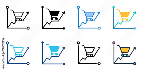 Consumer Price Index icon set multiple style collection 
