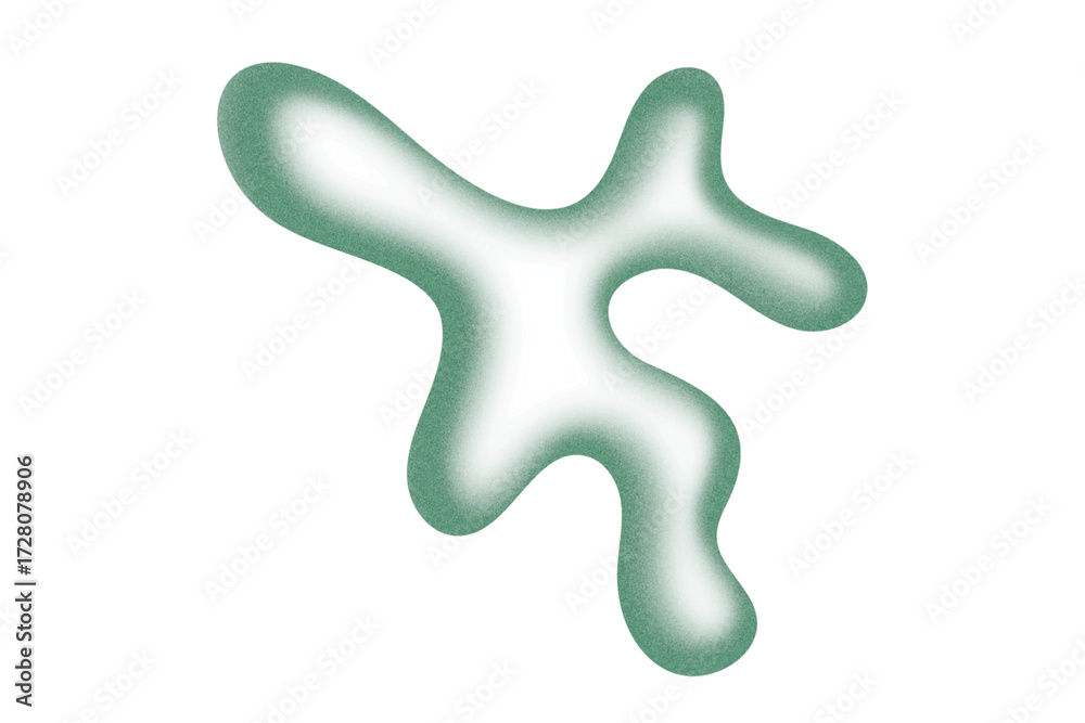 Obraz premium Green Organic Blob Shape With Inner Core And Textured Surface Keywords: green, organic, blob, shape, textured, surface, inner isolated on a transparent background