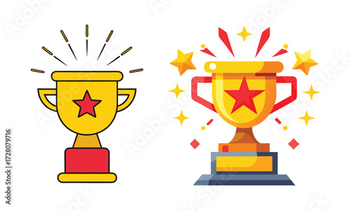Trophy and Star Winning Concept