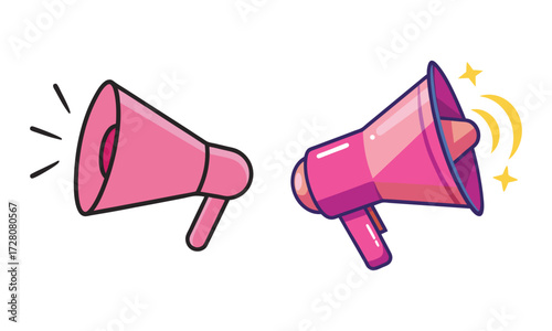 Pink Megaphones Illustration