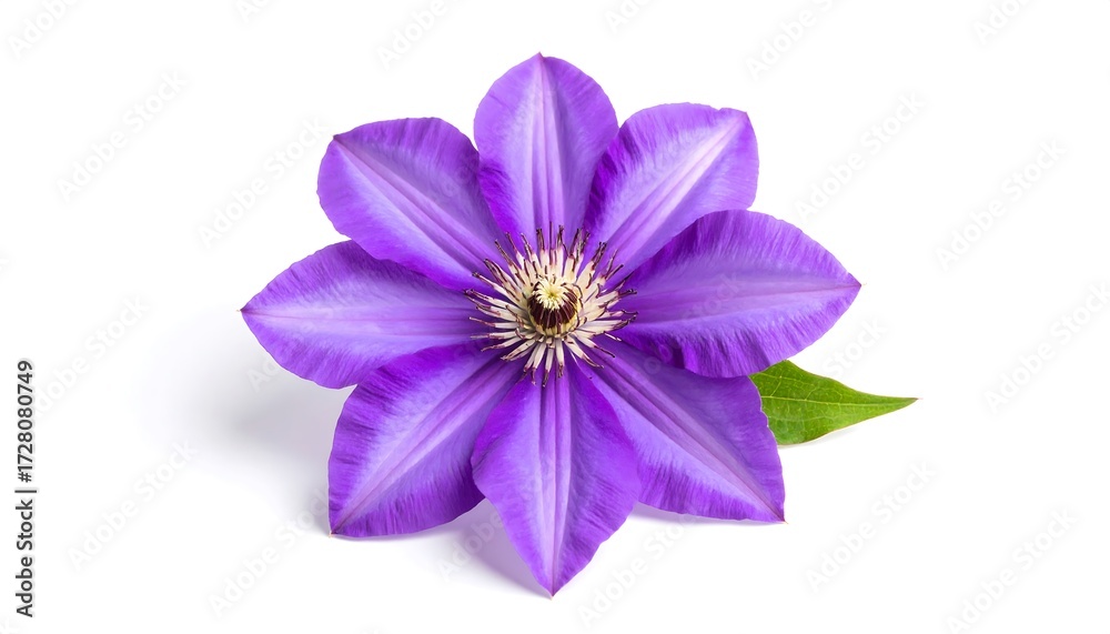 Obraz premium Close-up of a vibrant purple clematis flower