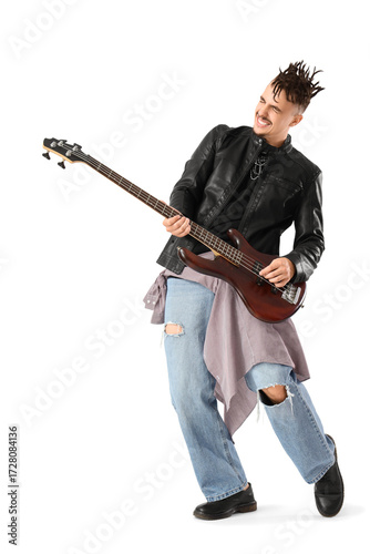 Energetic young man playing...