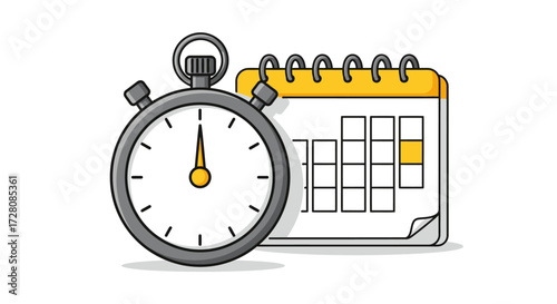 Planning and Time Management Balancing a Stopwatch and Calendar for Effective Schedules